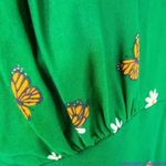 Unique Vintage  X GB Butterfly‎ And Daisy Flowers Green Dress, size L Photo 9