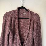 J. Jill Marled Burgundy Pink Chunky Knit Cardigan Sweater Medium Academia Purple Photo 1