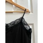 Van Heusen  Black Lace Trim Adjustable Straps Cami Tank Top Layer Large Photo 4