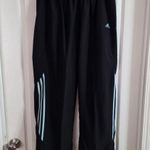 Adidas Women’s Black Light Blue Track Pants Sz L. 4004 Photo 0