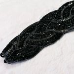 Vintage Gianni Bernini Black Beaded Stretch Dress Belt Photo 3