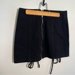 Honey Punch Denim Black Tied Mini Skirt Photo 6