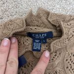 CHAPS  NWT Tan Brown Crocheted Peekabo Granola Earthy Long Sleeve Top Photo 1
