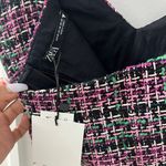 ZARA Tweed Plaid Corset Cropped Top Photo 3