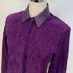 Gloria Lopez Sauque Suede Leather Jacket Purple Size M Photo 1