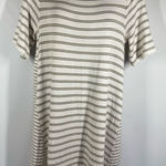 Lou & Gray green cream stripe soft rayon dress size medium Photo 0