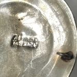 Mexico Alpaca Abalone Mother of Pearl Inlay Flower Mexican Alpaca Silver Pin Photo 3