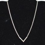 Source Unknown Vintage Tennis V Shape Rhinestone Silver Tone Metal Bridal Choker Necklace Photo 0