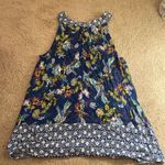Lee Womens XL Tank Top Sleeveless Floral Blue Round Neck Photo 5