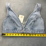 Levi's NWT  Women's Joli Denim Bralette  Cropped Top Smocked Back Size Large Photo 6