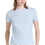 Theory S Tiny Tee T Shirt Top Slub Organic Cotton Luxury Basic Fitted Baby Blue Photo 0