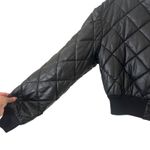 Stella McCartney  Marisa‎ Faux Leather Quilted Cropped Bomber Jacket Black Sz 38 Photo 3