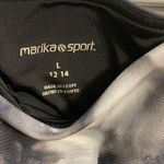 Marika Sport  Leggings Cropped Athletic Yoga Black Grey Tie Dye Large 12 14 Photo 2