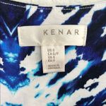Kenar Blue and White Slip Midi Dress with Spaghetti Straps Photo 8
