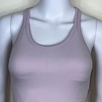 Halara  Ribbed Tank Top with Built in Bra in Lilac Cream Photo 2