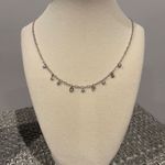 NWOT Nadri Shaky Love Station Necklace, Rhodium Plated, 16" + 2” Extender Silver Photo 3