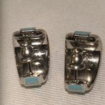 Christian Dior DIOR CODE EARRINGS Silver-Finish Metal and Turquoise Lacquer Photo 4