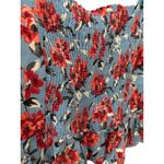 ZARA  Smocked‎ Back Floral Cropped Top Red & Blue Size Small Photo 9