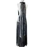 Bronx and Banco Metallic Dress Florence Halterneck Gown Cutout Gunmetal Gray 10 Photo 15