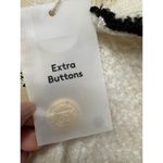 Mango NWT Large Cream/Black Contrast Trim Collared Gold Button Cardigan Sweater Photo 6