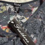 Feathers women’s size 3X lacy floral sheer pullover long sleeve grey top dressy Gray Photo 5