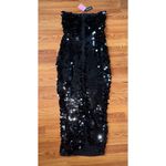 Pretty Little Thing  Black Sequin Strapless Bodycon Maxi Dress Bandeau Size 12 Photo 6