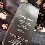 Self Portrait  Black Twist Front V Neck Ditsy Floral Mini Swing Skirt Dress 2 Photo 7