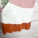 SheIn Burnt Orange Pink & White Colorblock Tiered Dress 
Size Small Photo 2