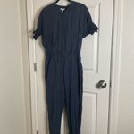 Joie  Women's Navy Jumpsuit linen blend size large Photo 2