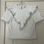 Saylor Harriette Denim Ruffle Top Photo 3