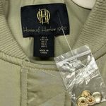 New House Of Harlow 1960 Olive Green Satin Bomber Jacket Ruched Glam Retro Sz S Photo 1