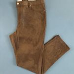 Chico's NWT  The Ultimate Fit Faux Knit Suede Worn Luggage Basic Brown Slim Pants Photo 0