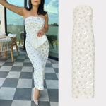Milly  Kait Fleur Paillette Midi Dress US 2 NEW Bridal Embellished Beaded Photo 1