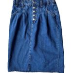 Anthropologie Pilcro Blue Jean Skirt Size 4 Front Button Pleaded Pockets… Photo 8