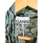 Ganni Floral Mesh Turtleneck Top kelly green Long Sleeve Size 36 Photo 3