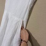 Quince  Womens 100% European Linen Scoop Neck Midi Dress White Basic Sleeved XS Photo 3