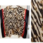 New York & Co. Animal Print Lightweight Pullover Poncho Size M See Description Photo 1