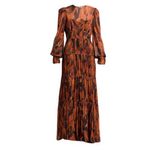 Farm Rio  Vibrant Orange and Black Long Sleeve Dress Photo 1