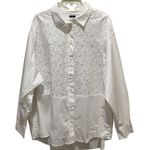 Gap Lace Bib Big Shirt Button Down Optic White Women’s Plus Size XXL NWT Photo 3