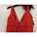 Mac Duggal  49454 Sleeveless V Neck Bow Detail Mermaid Gown Back Zip Sz 6 NEW Photo 3