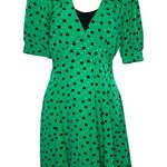 Topshop Spot Swing Tea Dress Size 8 Green Dot Flirty Unlined V-Neck $74 side zip Photo 10