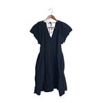Old Navy Black V-Neck Tie-back Tiered Gauze Muslin Mini Swing Dress Photo 4