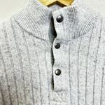 EXPRESS Women's Long Sleeve Sweater Button Front Collar Ribbed Light Grey Large Photo 11