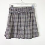 American Eagle  Grey & Beige Plaid High Rise Belted Mini Skirt Photo 2