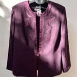 Karen Miller  Women’s Open Front Beaded Blazer & Matching Tank Eggplant 16W EUC Photo 0