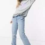 Monki Foo funnel neck fleece quarter zip relaxed loose fit pullover M Photo 2