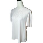 Vintage Avon Blouse Size 12 | Embroidered Petal Pink Puff Sleeve Button Back Top Photo 2