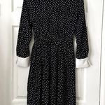 Zara Polka Dot Dress Contrasting Collar and Cuffs Sz S Blue Photo 4