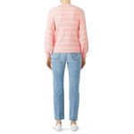 Saylor Reformation Pink White Striped Ribbed Knit Wool Crewneck Balloon Sweater Photo 1