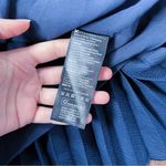 Scotch & Soda • Pleated V-Neck Midi Dress navy blue surplice wrap long sleeve Photo 7